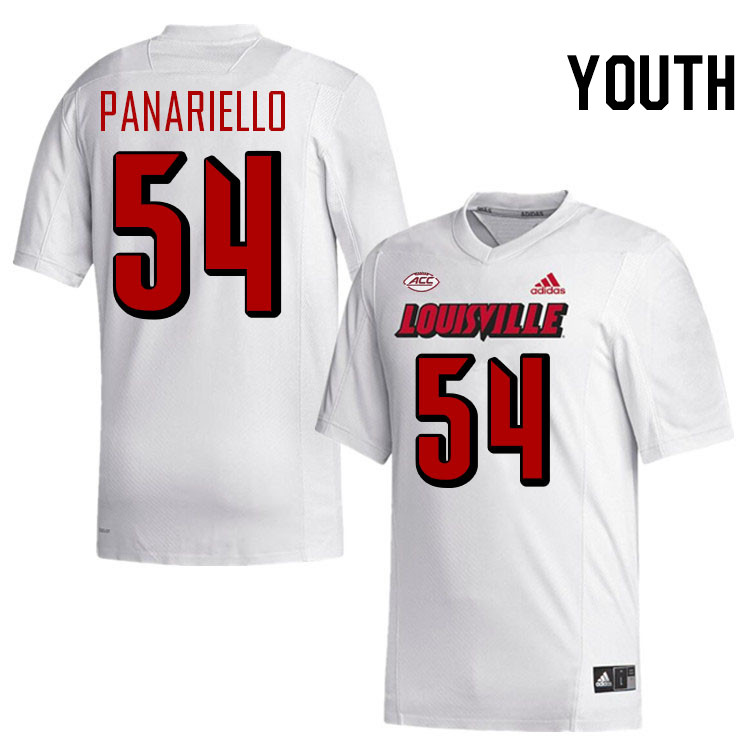 Youth #54 Jaxon Panariello Louisville Cardinals College Football Jerseys Stitched-White